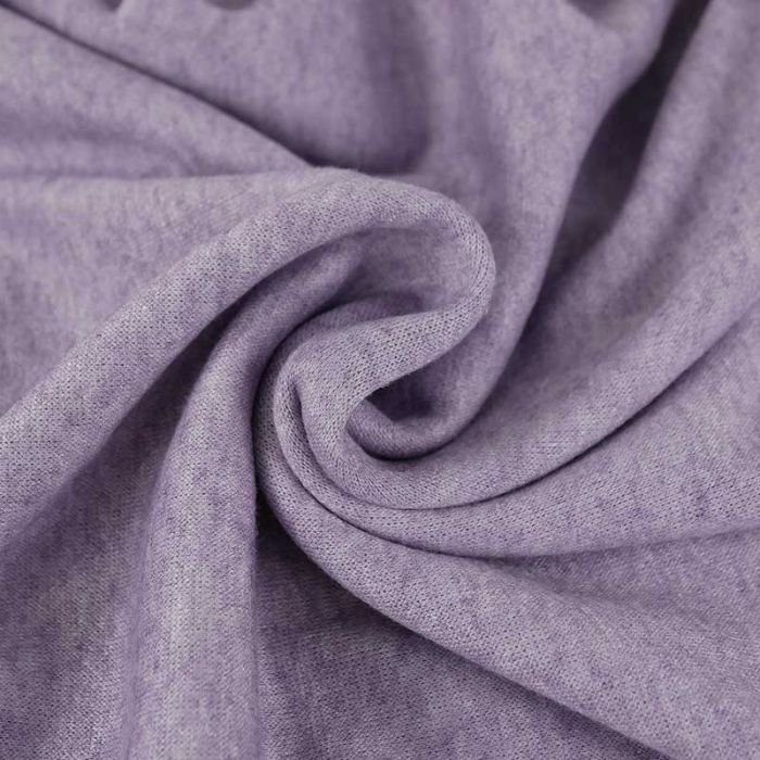 Tissu jersey maille chiné - lilas x 10 cm