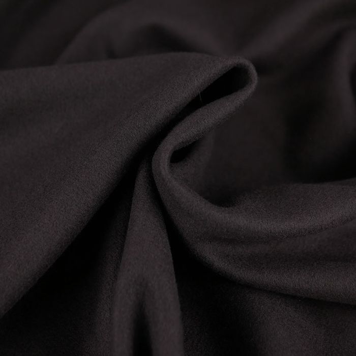 Tissu drap de laine haute couture - marron x 10 cm