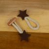 Brandebourg étoile simili cuir bouton bûchette x 1