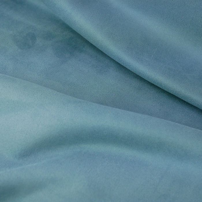 Coupon - Tissu suédine envers fausse fourrure bleu de gris