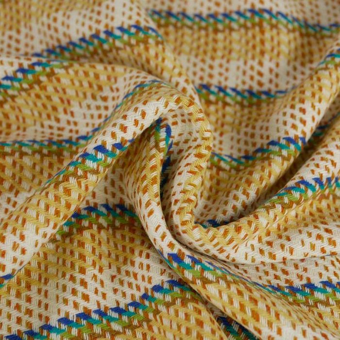 Tissu lainage rayures haute couture - jaune x 10 cm
