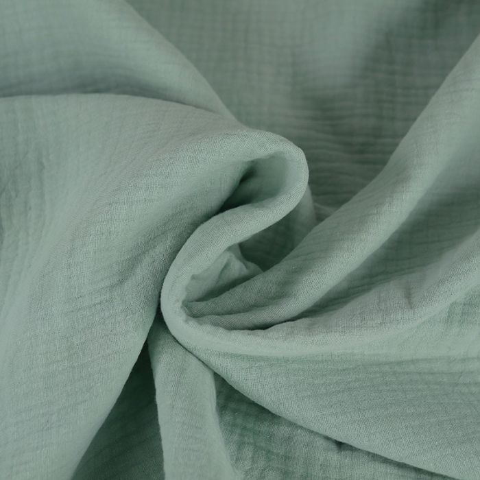 Tissu double gaze de coton pas cher coloris beige pour création habillement