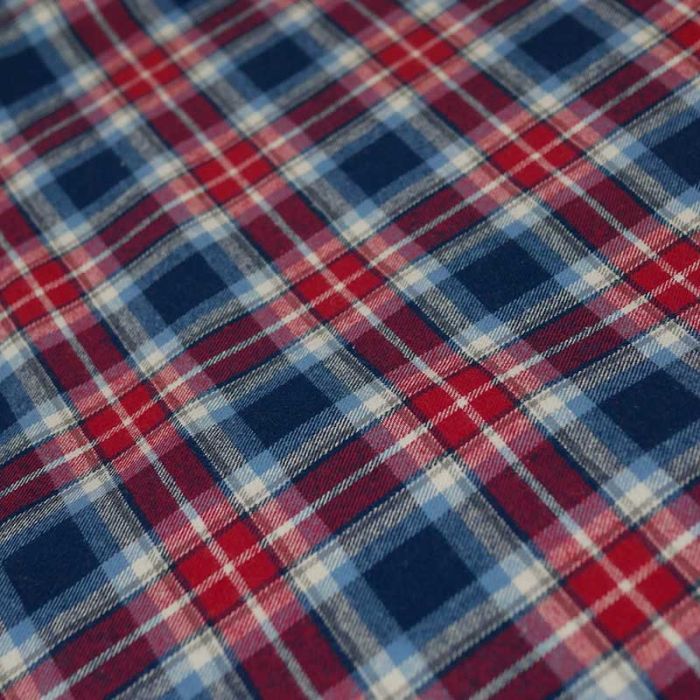 Tissu flanelle coton tartan haute couture - rouge x 10 cm
