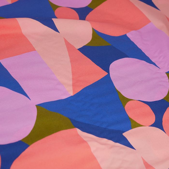 Tissu popeline coton Multi Shapes blush - Nerida Hansen x 10 cm