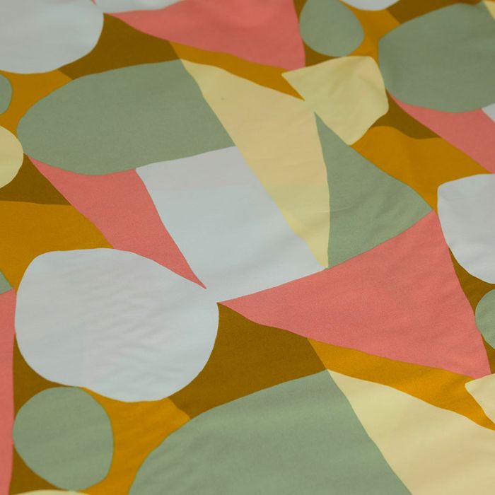 Tissu popeline coton Multi Shapes sauge - Nerida Hansen x 10 cm