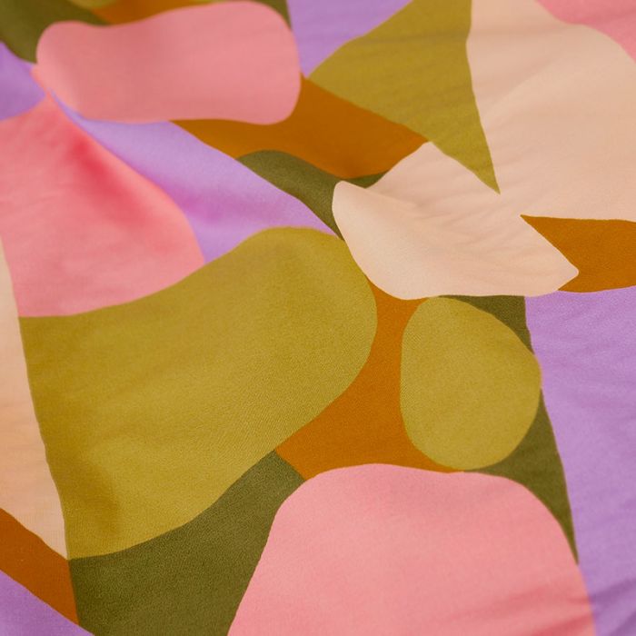 Tissu popeline coton Multi Shapes sable - Nerida Hansen x 10 cm