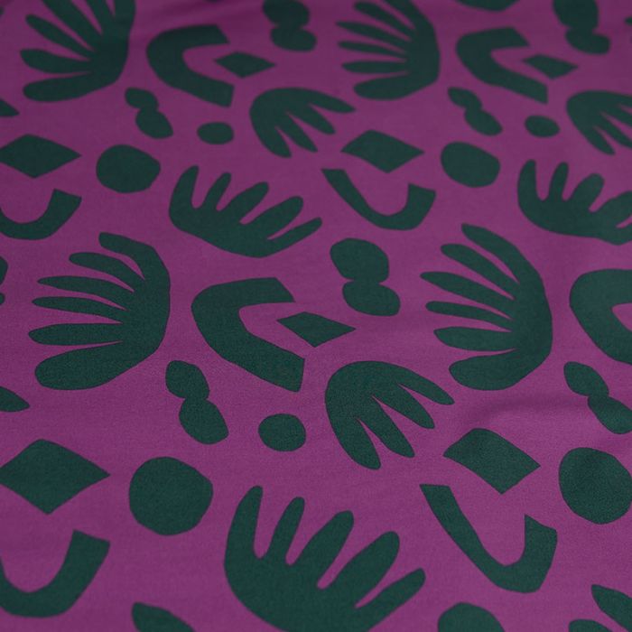 Tissu popeline coton Puzzle Directions violet - Nerida Hansen x 10 cm