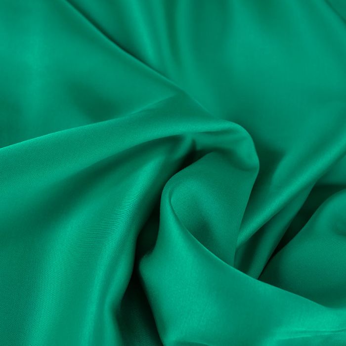 Tissu satin viscose uni - émeraude x 10 cm