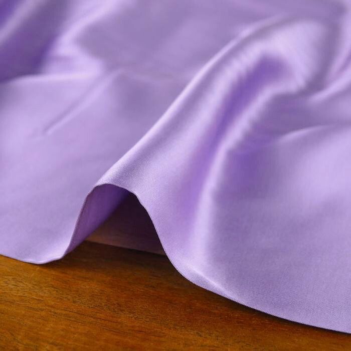 Tissu satin viscose uni - lilas x 10 cm