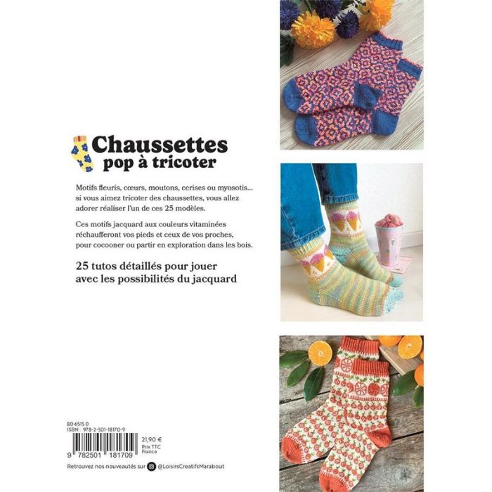 Chaussettes pop à tricoter - 25 motifs jacquard en couleurs