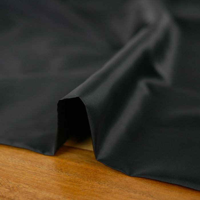 Tissu doublure polyester satin - noir x 10 cm