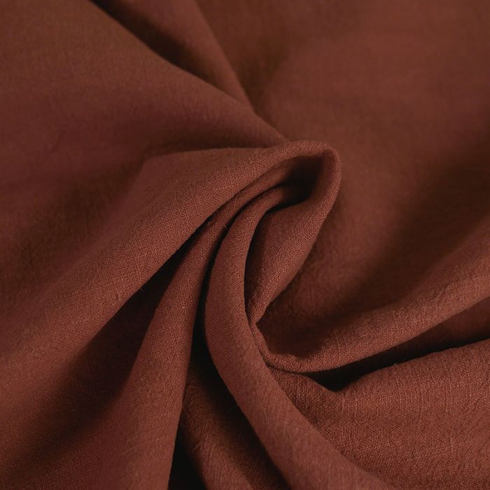 Tissu lin lavé uni - terracotta x 10 cm
