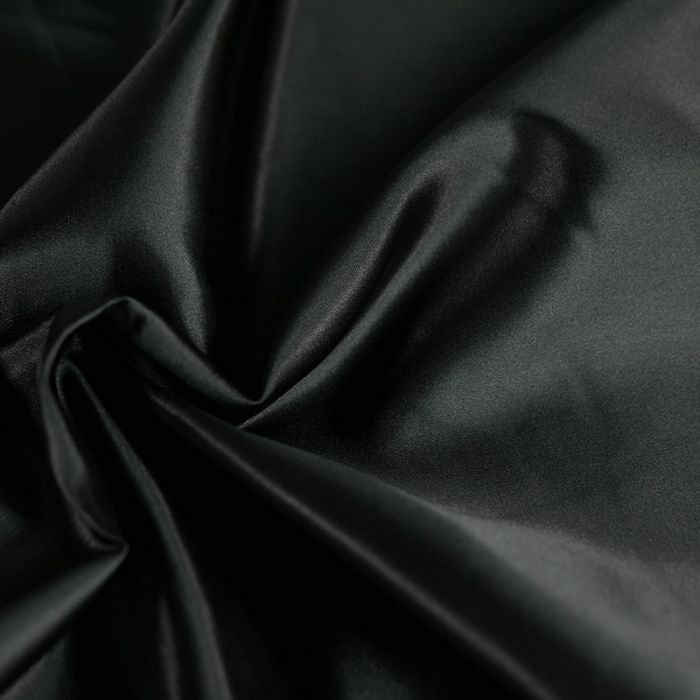 Tissu doublure satin deluxe - noir x 10 cm