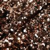 Tissu jersey velours sequins - bronze x 10 cm