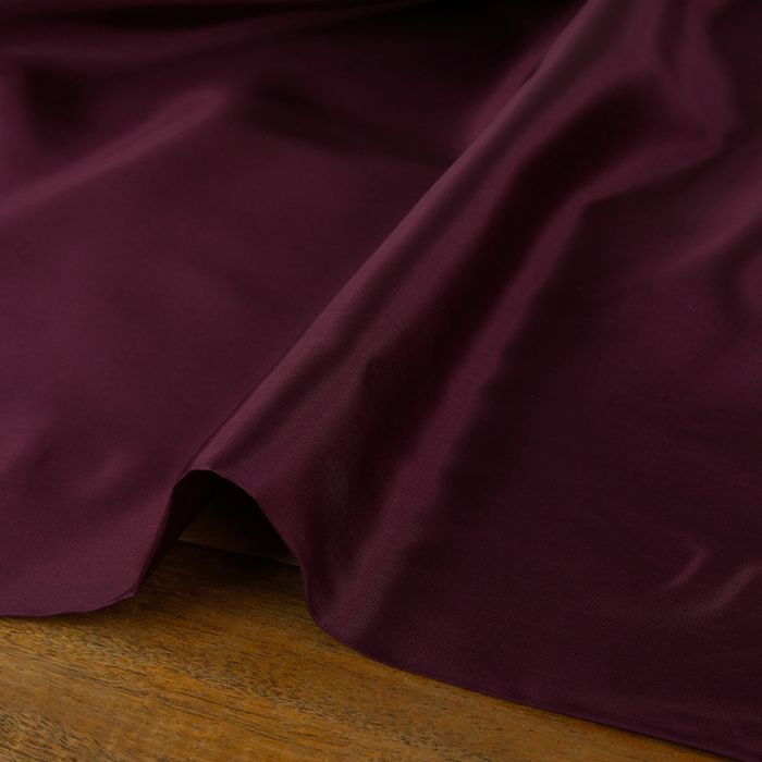 Tissu doublure satin pongé de luxe - bordeaux x 10 cm