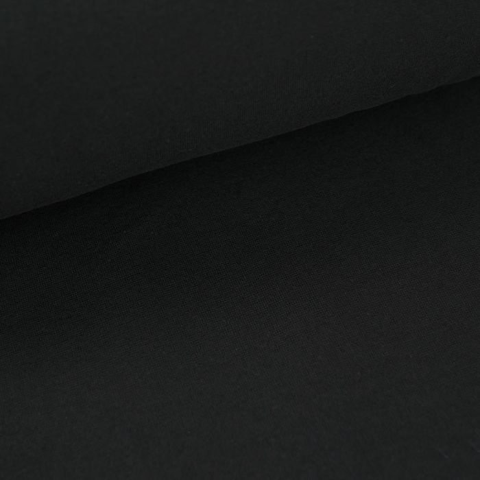 Bord-côte tubulaire uni oeko-tex - noir x 10 cm