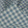 Tissu coton texturé carreaux vichy - bleu x 10 cm