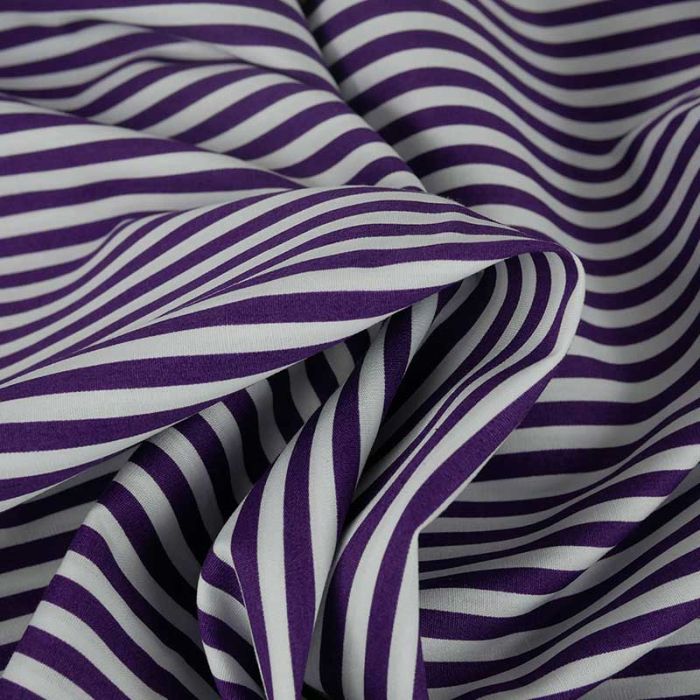 Tissu popeline de coton à rayures - violet x 10 cm