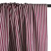 Tissu popeline de coton à rayures - bordeaux x 10 cm