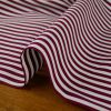 Tissu popeline de coton à rayures - bordeaux x 10 cm