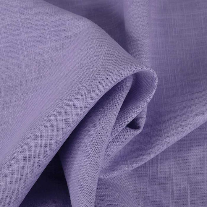Tissu ramie effet lin - lilas x 10cm