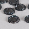 Cabochon rond à facettes 15mm noir x1