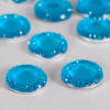 Cabochon rond à facettes 15mm bleu canard x1