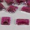Cabochon rectangle à facettes 18mm violet x1