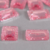 Cabochon rectangle à facettes 18mm rose x1