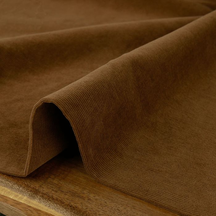 Tissu velours milleraies stretch - marron x 10 cm