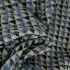 Tissu jacquard triangles lurex - bleu x 10 cm