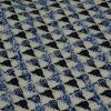 Tissu jacquard triangles lurex - bleu x 10 cm