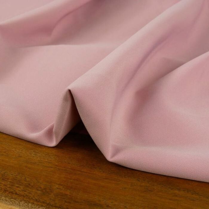 Tissu crêpe stretch polyester uni - rose x 10 cm