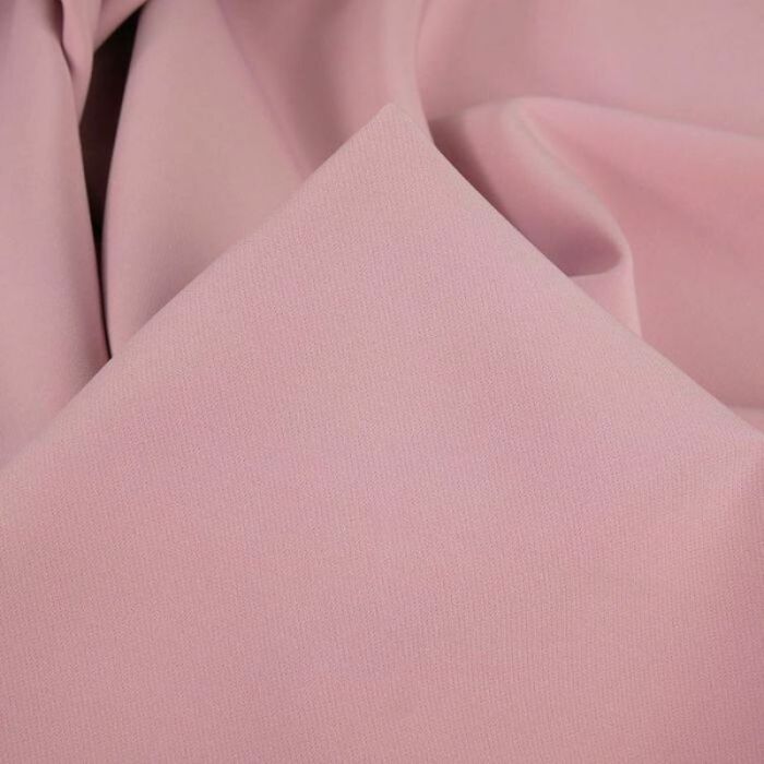 Tissu crêpe stretch polyester uni - rose x 10 cm