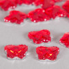 Cabochon papillon à facettes 13mm rouge x1