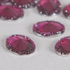 Cabochon ovale à facettes 18mm violet x1