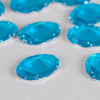 Cabochon ovale à facettes 18mm bleu canard x1