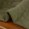 Tissu double gaze matelassée réversible - Kaki x 10 cm