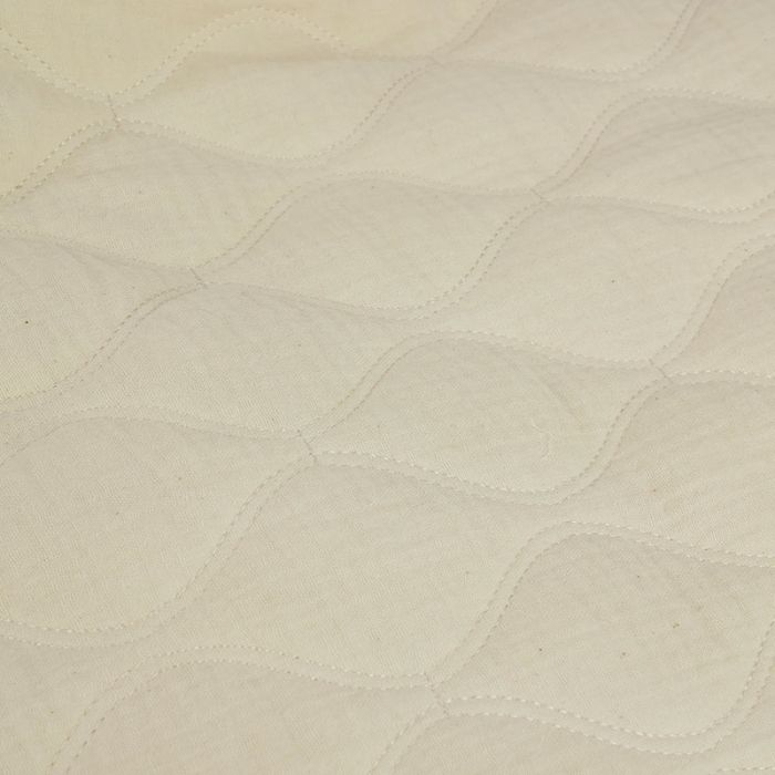 Tissu double gaze matelassée réversible - Ecru x 10 cm