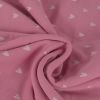 Tissu jersey sweat gratté coeurs - rose x 10 cm