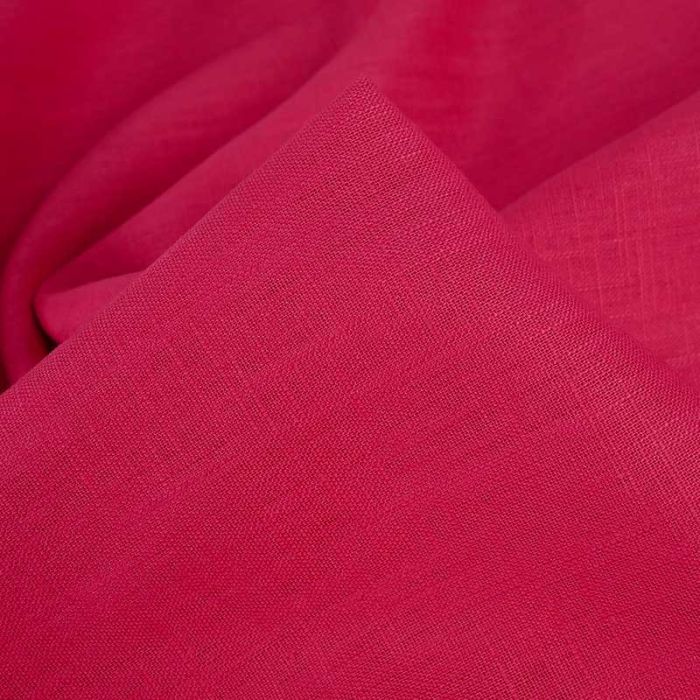 Tissu ramie effet lin - rose fuchsia x 10cm