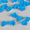 Cabochon noeud papillon droit à brillants 21mm bleu x1