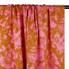 Tissu twill viscose stretch lourde fleurs rose - camel x 10 cm