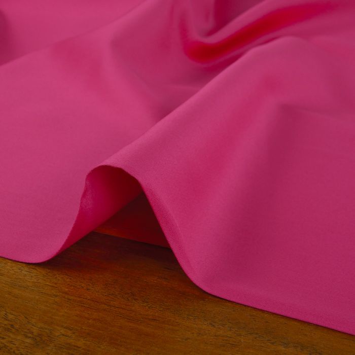 Tissu satin coton uni oeko-tex - fuchsia x 10 cm