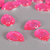 Cabochon goutte à facettes 18mm rose x1