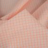 Tissu coton carreaux orange fluo - blanc x 10 cm