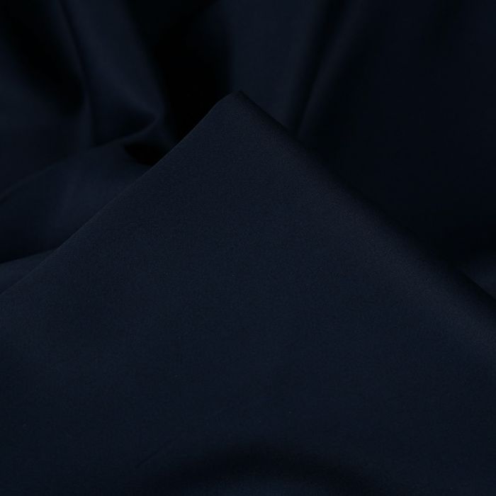 Tissu satin coton uni oeko-tex - bleu marine x 10 cm