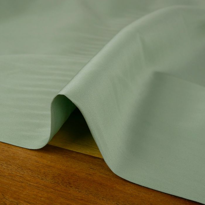 Tissu satin coton uni oeko-tex - vert sauge x 10 cm