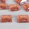 Cabochon carré à facettes 15mm marron x1