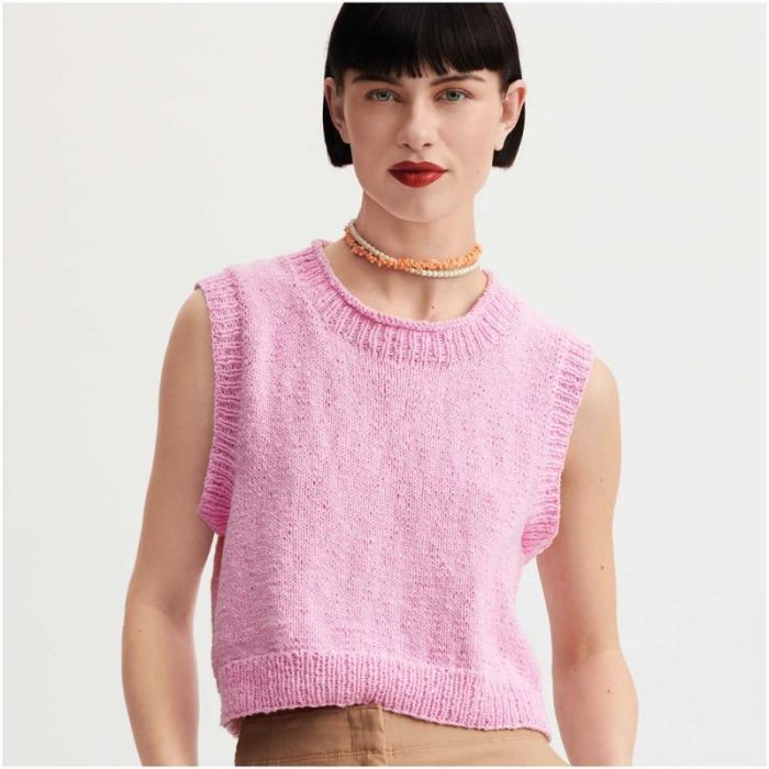 Kit tricot pull sans manches coton - Rico design